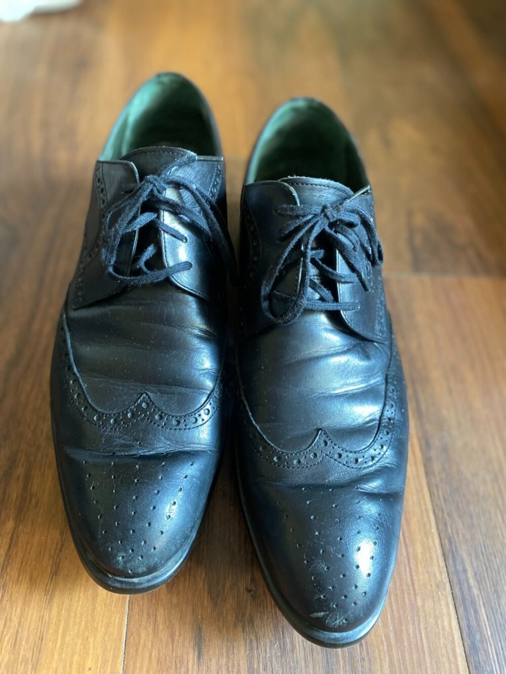 Kenneth Cole Reaction Men's Wingtip Oxford Black Dress Shoe Size 13 M